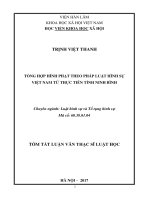 Tổng hợp hình phạt theo pháp luật hình sự Việt Nam từ thực tiễn tỉnh Ninh Bình