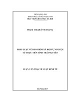 Pháp luật về bảo hiểm xã hội tự nguyện từ thực tiễn tỉnh Thái Nguyên (LV thạc sĩ)