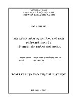 Xét xử sơ thẩm vụ án tàng trữ trái phép chất ma túy từ thực tiễn thành phố sơn la (tt)