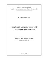 Nghiên cứu đặc điểm thuật ngữ y học cổ truyền việt nam 