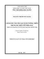 Chăm sóc người cao tuổi ở nông thôn Trung du miền núi phía Bắc (Nghiên cứu trường hợp xã Yên Mỹ, huyện Lạng Giang, tỉnh Bắc Giang) (tt)