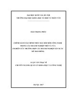 Chính sách tài chính thúc đẩy đổi mới công nghệ trong các doanh nghiệp nhỏ và vừa (nghiên cứu trường hợp các doanh nghiệp sản xuất mũ bảo hiểm) 