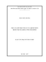 Nhu cầu hỗ trợ tâm lý của bệnh nhân bệnh viện đa khoa tỉnh thái bình 