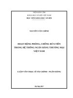 Hoạt động phòng, chống rửa tiền trong hệ thống NHTM Việt Nam (LV thạc sĩ)