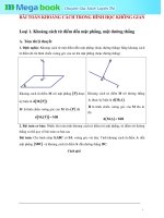 BÀI TOÁN KHOẢNG CÁCH TRONG HÌNH HỌC KHÔNG GIAN