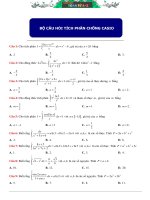 Bộ câu hỏi tích phân chống Casio có lời giải