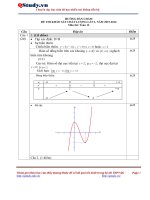 Đáp án Đề thi THPT Thống Nhất Thanh Hóa Lần 1 năm 2016
