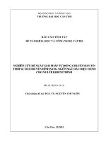 NGHIÊN CỨU ĐỀ XUẤT GIẢI PHÁP TỰ ĐỘNG CHUYỂN BẢN TIN THỜI SỰ ĐÀI TRUYỀN HÌNH SANG NGÔN NGỮ DẤU HIỆU DÀNH CHO NGƯỜI KHIẾM THÍNH