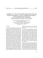 NGHIÊN CỨU THAY ĐỔI NHIỆT ĐỘ BỀ MẶT ĐÔ THỊ DƯỚI TÁC ĐỘNG CỦA QUÁ TRÌNH ĐÔ THỊ HÓA Ở THÀNH PHỐ HỒ CHÍ MINH BẰNG PHƯƠNG PHÁP VIỄN THÁM