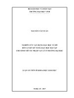 Nghiên cứu vận dụng dạy học vi mô rèn luyện kỹ năng dạy học bài tập cho sinh viên sư phạm vật lý ở trường Đại học.