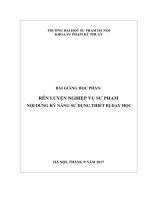 Rèn luyện kĩ năng sử dụng thiết bị dạy học cho giáo viên và sinh viên sư phạm 2017
