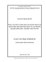 Nâng cao chất lượng đào tạo nguồn nhân lực trong điều kiện hội nhập quốc tế tại trường Đại học Khoa học  Đại học Thái Nguyên (LV thạc sĩ)