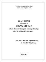 GIÁO TRÌNH TIẾNG VIỆT 3,4 