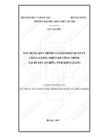 Xây dựng quy trình và giải pháp quản lý chất lượng thiết kế công trình tại huyện an biên, tỉnh kiên giang (tt) 
