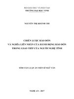 Chiến lược rào đón và nghĩa liên nhân của hành động rào đón trong giao tiếp của người Nghệ Tĩnh