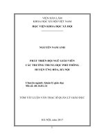 Phát triển đội ngũ giáo viên các trường trung học phổ thông huyện Ứng Hòa, Hà Nội (tt)