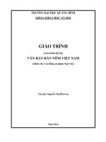GIÁO TRÌNH văn bản hán nôm VIỆT NAM 