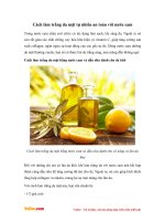 cach lam trang da mat tu nhien an toan voi nuoc cam