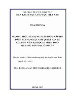 Phương thức xây dựng NHCH đánh giá năng lực giải quyết vấn đề của sinh viên Đại học sư phạm Toán qua học phần Đại số sơ cấp