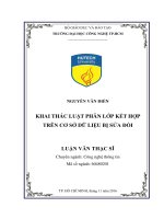 Khai thác luật phân lớp kết hợp trên cơ sở dữ liệu bị sửa đổi 