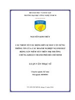 Các nhân tố tác động đến sự bất cân xứng thông tin của các doanh nghiệp ngành bất động sản niêm yết trên thị trường chứng khoán thành phố hồ chí minh 