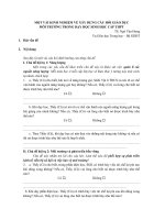 MỘT VÀI KINH NGHIỆM VỀ XÂY DỰNG CÂU HỎI GIÁO DỤC  MÔI TRƯỜNG TRONG DẠY HỌC SINH HỌC CẤP THPT