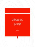 KỸ NĂNG BÁN HÀNG QUA WEBSITE