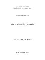 Một số tính chất về nghiệm của đa thức (LV thạc sĩ)