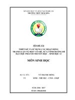 SKKN THIẾT KẾ VÀ SỬ DỤNG CÁC HOẠT ĐỘNG TRANH LUẬN VỀ MỘT VẤN ĐỀ, XỬ LÍ TÌNH HUỐNG ĐỂ DẠY HỌC PHẦN DI TRUYỀN HỌC – SINH HỌC 12