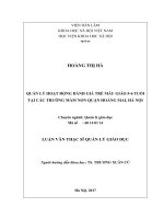 Quản lý hoạt động đánh giá trẻ mẫu giáo 5-6 tuổi tại các trường mầm non quận Hoàng Mai, Hà Nội (LV thạc sĩ)