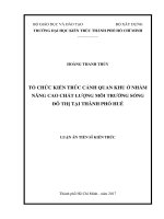 Tổ chức kiến trúc cảnh quan khu ở nhằm nâng cao chất lượng môi trường sống đô thị tại Thành phố Huế (LA tiến sĩ)