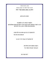 Nghiên cứu phát triển Mô hình sinh kế bền vững hộ nuôi trồng thủy sản huyện Nga Sơn, tỉnh Thanh Hóa (LV thạc sĩ)