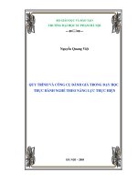 Luận văn thạc sĩ Quy trình và công cụ đánh giá trong dạy học thực hành nghề theo năng lực thực hiện