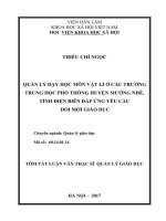 Quản lý dạy học môn Vật lí ở các trường trung học phổ thông huyện Mường Nhé, tỉnh Điện Biên đáp ứng yêu cầu đổi mới giáo dục (tt)