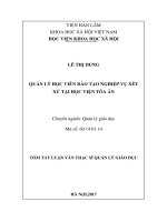 Quản lý học viên đào tạo nghiệp vụ xét xử tại Học viện Tòa án (tt)