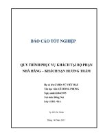 QUY TRÌNH PHỤC VỤ KHÁCH TẠI BỘ PHẬN NHÀ HÀNG – KHÁCH SẠN HƯƠNG TRÀM