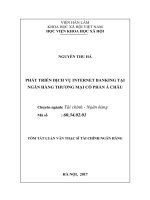 Phát triển dịch vụ Internet banking tại Ngân hàng thương mại cổ phần Á Châu (tt)