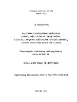 Vai trò của Hội đồng nhân dân trong việc giám sát hoạt động của các cơ quan tiến hành tố tụng hình sự (trên cơ sở các số liệu địa bàn tỉnh Cà Mau)