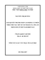 Giải quyết tranh chấp lao động cá nhân theo thủ tục xét xử sơ thẩm của Tòa án nhân dân ở Việt Nam hiện nay (tt)