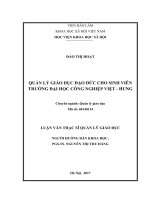 Quản lý giáo dục đạo đức cho sinh viên Trường Đại học Công nghiệp Việt  Hung (LV thạc sĩ)
