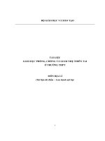 TÀI LIỆU GIÁO DỤC PHÒNG, CHỐNG VÀ GIẢM NHẸ THIÊN TAI  Ở TRƯỜNG THPT   MÔN ĐỊA LÍ