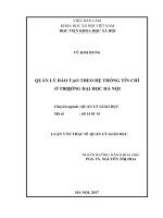 luận văn quản lý đào tạo theo hệ thống tín chỉ ở trường đại học hà nội 