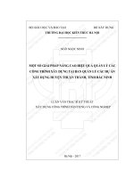 Một số giải pháp nâng cao hiệu quả quản lý các công trình xây dựng tại ban quản lý các dự án xây dựng huyện thuận thành, tỉnh bắc ninh (tt) 