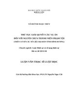 Thủ tục giải quyết các vụ án đối với người chưa thành niên (trên cơ sở số liệu của địa bàn tỉnh Bình Dương)