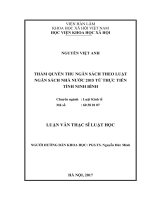 Thẩm quyền thu ngân sách theo luật ngân sách nhà nước 2015 từ thực tiễn tỉnh ninh bình 