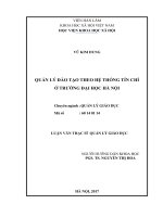 Quản lý đào tạo theo hệ thống tín chỉ ở trường đại học hà nội 