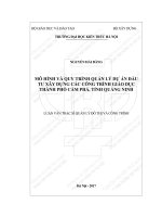 Mô hình và quy trình quản lý dự án đầu tư xây dựng các công trình giáo dục thành phố cẩm phả, tỉnh quảng ninh (tt) 