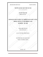 Đánh giá chất lượng các không gian chức năng trong chung cư mulberry lane hà đông   hà nội (tt) 