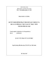 Quyết định hình phạt nhẹ hơn quy định của Bộ luật hình sự Việt Nam từ thực tiễn thành phố Hà Nội (LV thạc sĩ)
