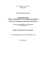 Quyền bào chữa trong giai đoạn xét xử sơ thẩm vụ án hình sự ( trên cơ sở số liệu thành phố Hồ Chí Minh)